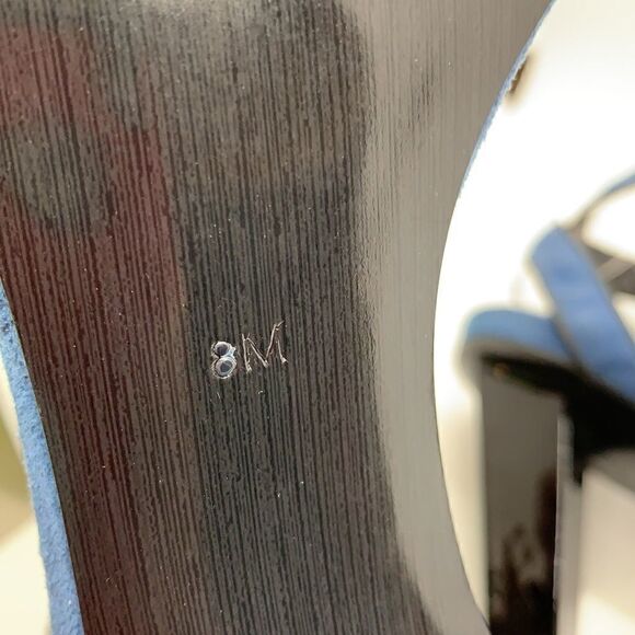 Diane Von Furstenberg blue Suede heel ankle strap sandals - Picture 10 of 11